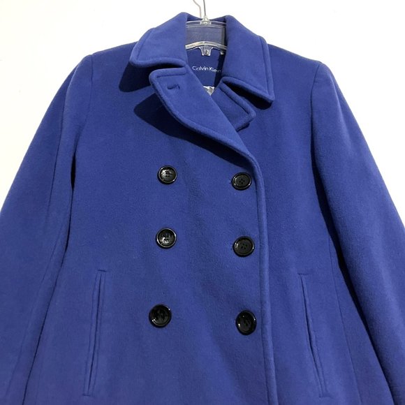 Calvin Klein Wool-Cashmere Double Breasted Pea Coat - Picture 9 of 17